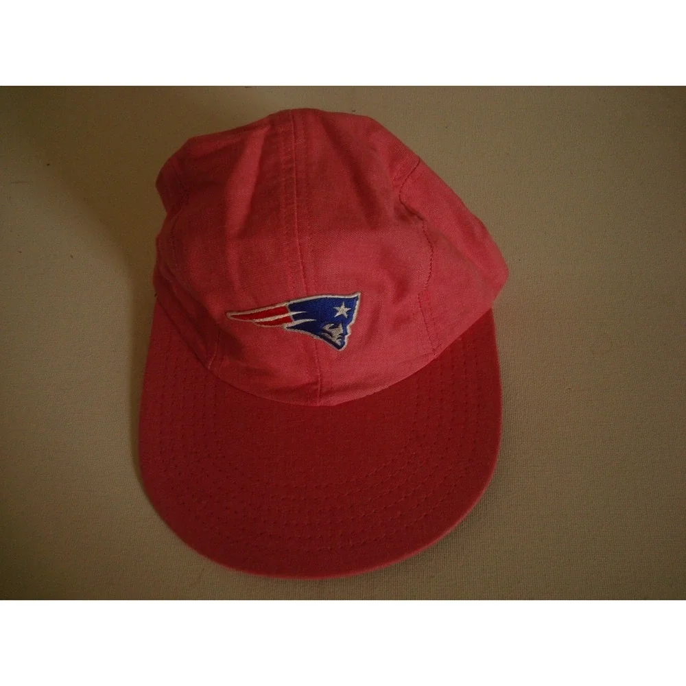 ENGLAND PATRIOTS DUCKBILL PINK STRETCH OSFM 90S HAT CAP VINTAGE DEADSTOCK A1